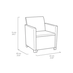 Loungesets-Keter Marie Essential Loungeset + Orlando tafel - 4 personen - Antraciet
