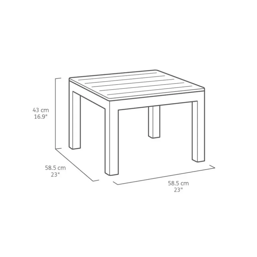 Loungesets-Keter Marie Essential Loungeset + Orlando tafel - 4 personen - Antraciet