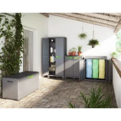 Stellingkasten-Keter Moby lage kast - 2 planken - 80x44x100 cm - Antraciet