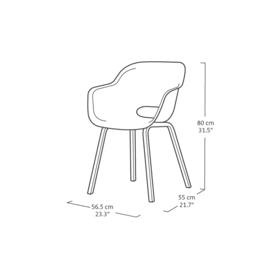 Tuinstoelen-Keter Noa Tuinstoel - 2 stuks - 55x56.5x80cm - metalen onderstel - Vintage green