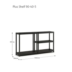 Keter Plus Shelf 90/5 - 5 Planken - 90x40x182cm - Zwart