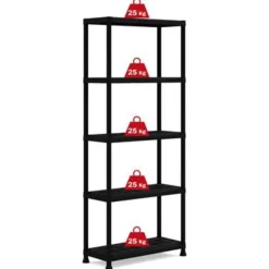 Stellingkasten-Keter Plus shelf 75/5 - 5 Planken - 75x32x176 cm - Zwart