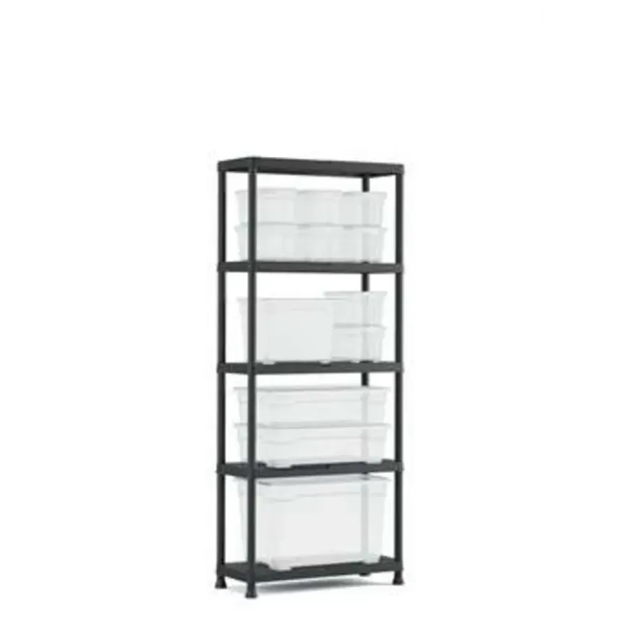 Stellingkasten-Keter Plus shelf 75/5 - 5 Planken - 75x32x176 cm - Zwart