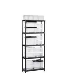 Stellingkasten-Keter Plus shelf 75/5 - 5 Planken - 75x32x176 cm - Zwart