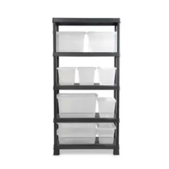 Keter Plus Stellingrek 80/5 - 5 Planken - 80x40x187 cm - zwart