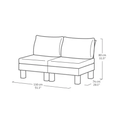 Loungesets-Keter Signature Elements Balkonset 2 personen - met groene kussens - Cappuccino