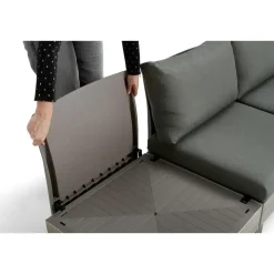 Keter Signature Elements Loungeset 4 personen - met groene kussens - Cappuccino