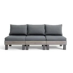 Loungebanken-Keter Signature Elements 3-zits Loungebank - met groene kussens - Cappuccino