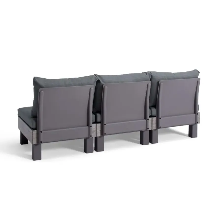 Loungebanken-Keter Signature Elements 3-zits Loungebank - met groene kussens - Cappuccino
