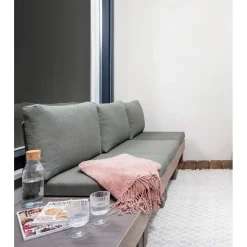 Loungebanken-Keter Signature Elements 3-zits Loungebank - met groene kussens - Cappuccino