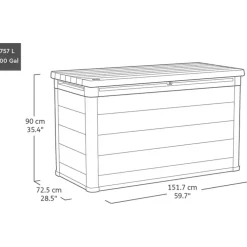 Keter Signature Opbergbox 757L - 151.7x72.5x90cm - Rosewood