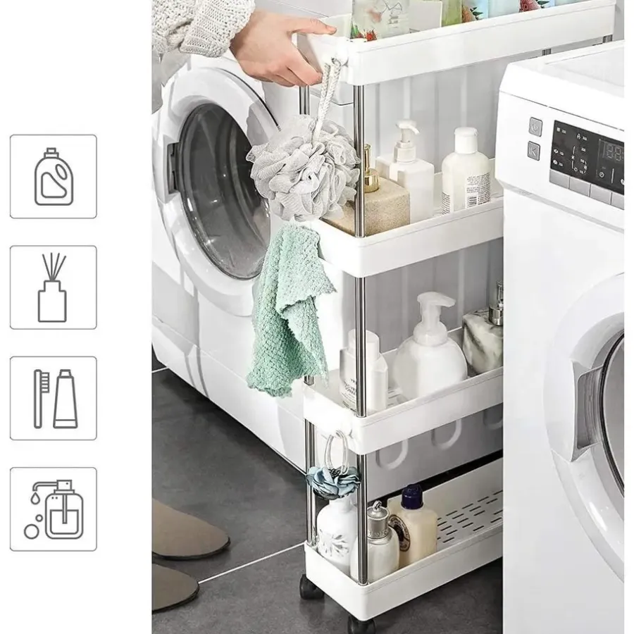 Parya Home Keuken trolley met 4 etages - Wit