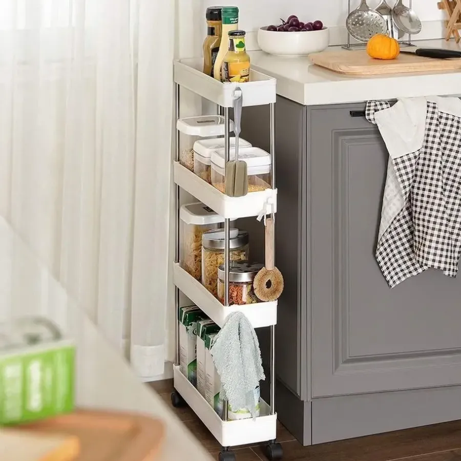 Parya Home Keuken trolley met 4 etages - Wit