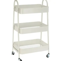 Storage Solutions Keukentrolley - wit - metaal - 79x44x32 cm - 3 niveaus