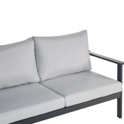 Loungebanken-Leen Bakker KIATO - Tuinbank 3-zits - Lichtgrijs - Aluminium