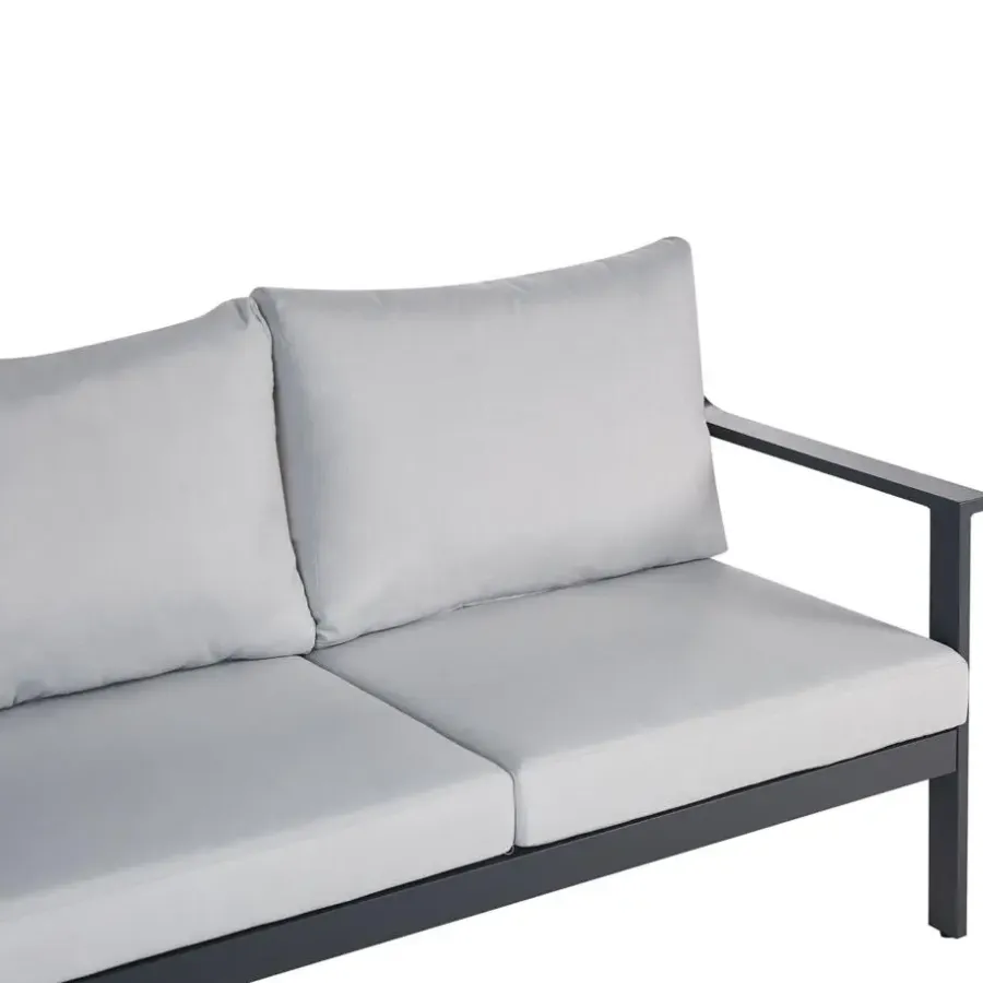 Loungebanken-Leen Bakker KIATO - Tuinbank 3-zits - Lichtgrijs - Aluminium