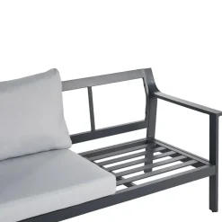 Loungebanken-Leen Bakker KIATO - Tuinbank 3-zits - Lichtgrijs - Aluminium