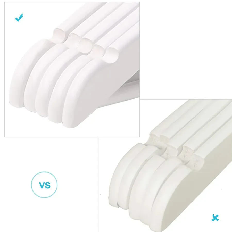 Kledingopbergers-ACAZA Kinder Kledinghangers in Hout - 20 Stuks voor Kleuters - 360° Haak - Wit