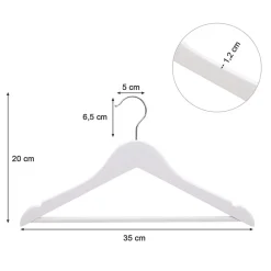 Kledingopbergers-ACAZA Kinder Kledinghangers in Hout - 20 Stuks voor Kleuters - 360° Haak - Wit