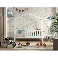 Kinderbedden-Vipack Kinderbed Dallas - 70x140 cm - Wit/massief grenen
