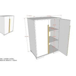 Kinderkledingkasten-Vipack Kinderkledingkast London 98x56x116cm - wit