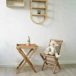 House Nordic Kinderstoel Naturel Teakhout - Zithoogte 33cm - Toledo - Set van 2