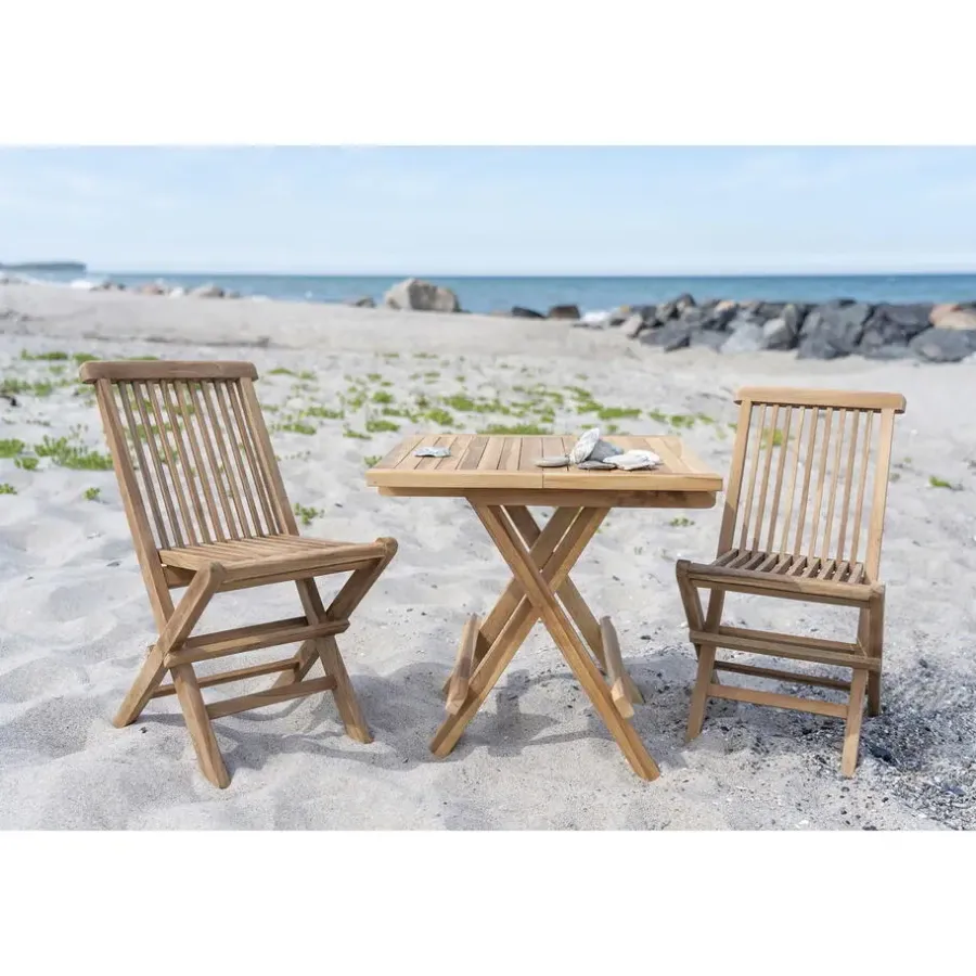 House Nordic Kinderstoel Naturel Teakhout - Zithoogte 33cm - Toledo - Set van 2