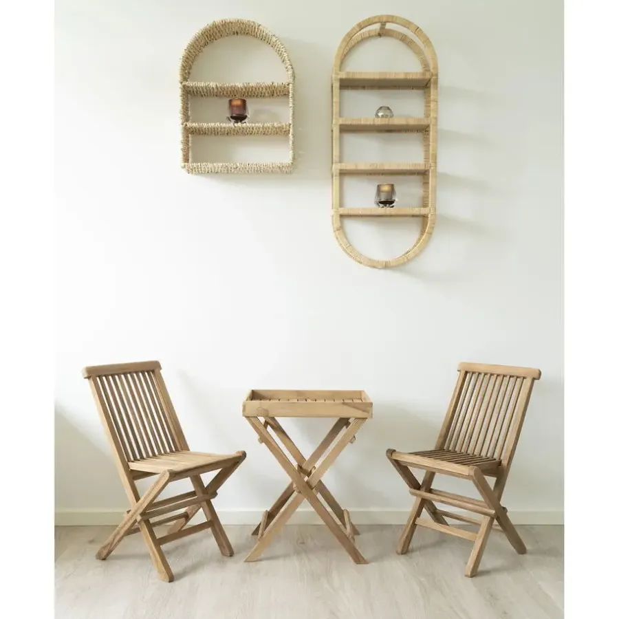 House Nordic Kinderstoel Naturel Teakhout - Zithoogte 33cm - Toledo - Set van 2