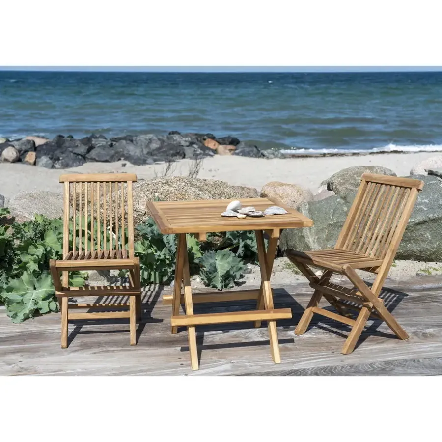 House Nordic Kinderstoel Naturel Teakhout - Zithoogte 33cm - Toledo - Set van 2