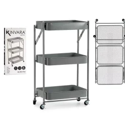 Trolleys-Kinvara Keuken/badkamer trolley - L45 x B30 x H78 cm - grijs - metaal