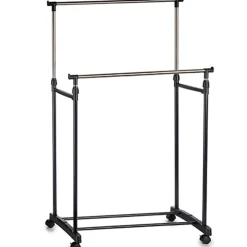 Kledingrekken|Kledingrekken-Kipit Kledingrek - mobiel - dubbele stang - 80 cm