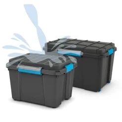 KIS Scuba box M - 45L - zwart/blauwe clips