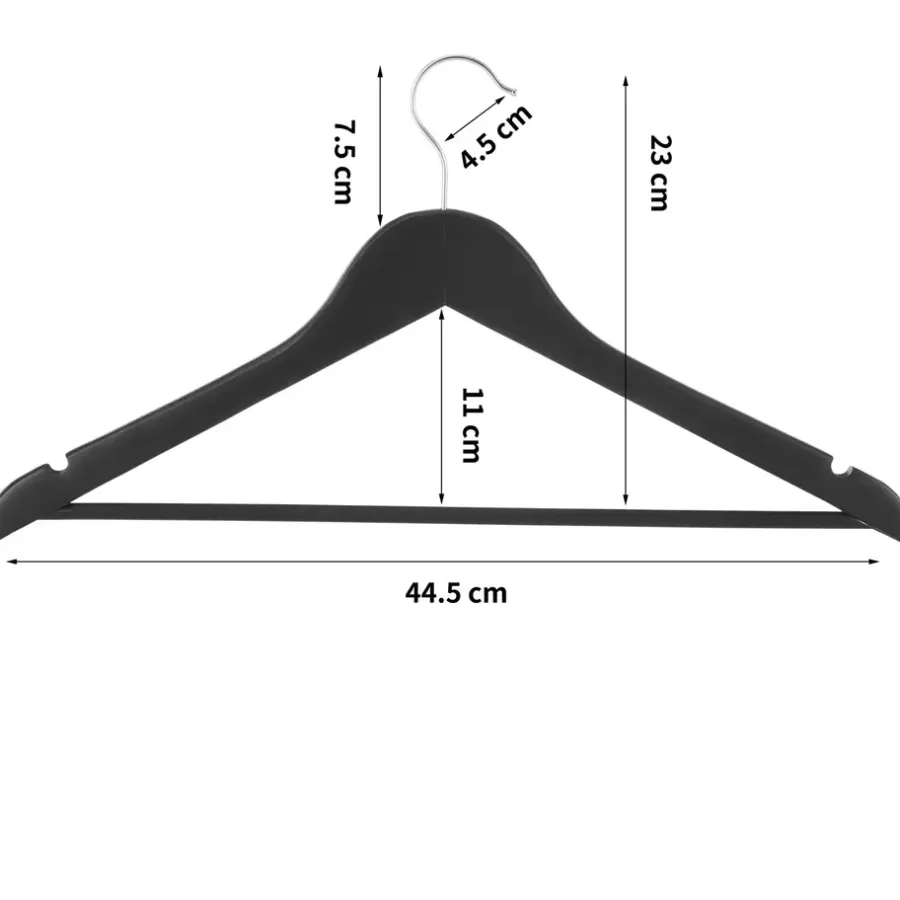 Kledingopbergers-ACAZA Kledinghangers - massief hout - 30 stuks - zwart