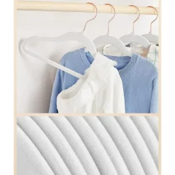 Merkloos Kledinghangers voor Kinderen - Set van 50 - Fluweel - Anti-Slip - Wit