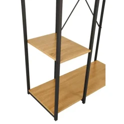 Kledingopbergers|Kledingrekken-Merkloos Kledingkast - Open Kast - 176x90x40 cm - MDF lichte Eik & Metaal