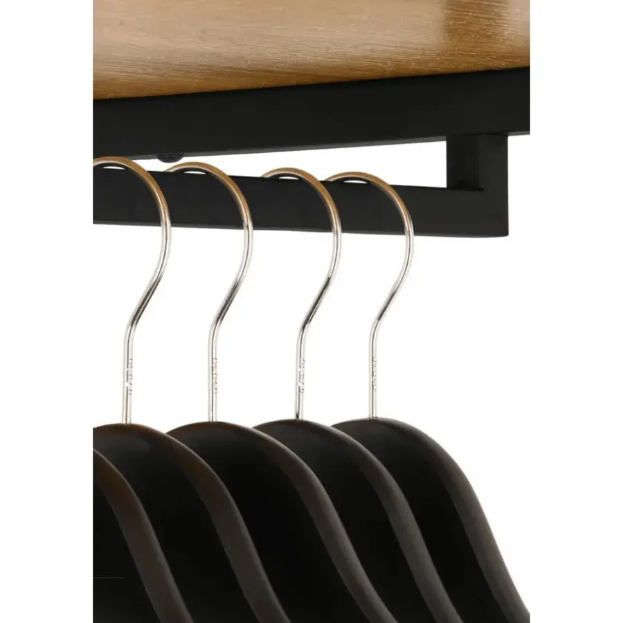 Kledingopbergers|Kledingrekken-Merkloos Kledingkast - Open Kast - 176x90x40 cm - MDF lichte Eik & Metaal