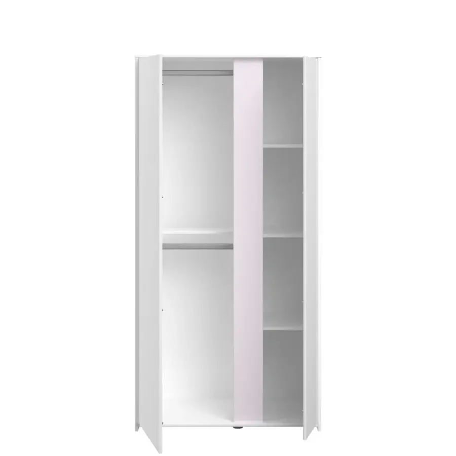 Kledingkasten|Kledingkasten-Leen Bakker Kledingkast Bobby 2-deurs - wit - 182x90x51 cm