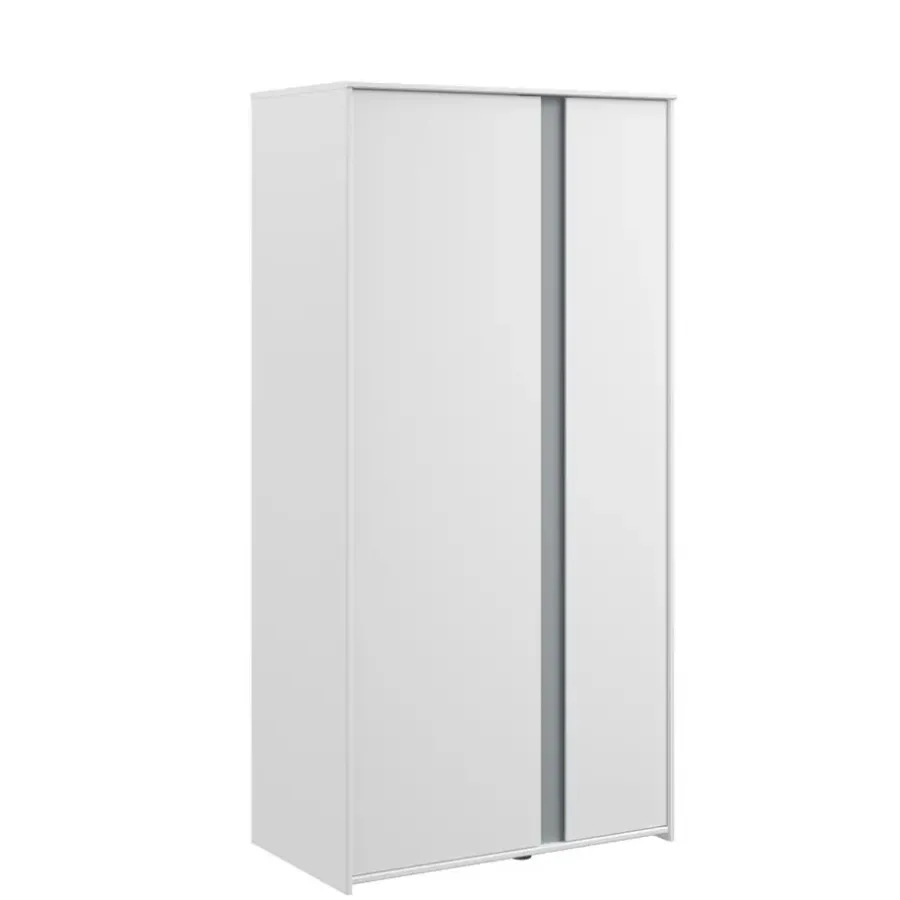 Kledingkasten|Kledingkasten-Leen Bakker Kledingkast Bobby 2-deurs - wit - 182x90x51 cm