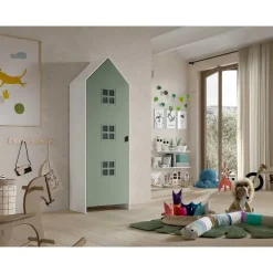 Kinderkledingkasten-Vipack Kledingkast Casami Bruges - 58x37x172 cm - Groen