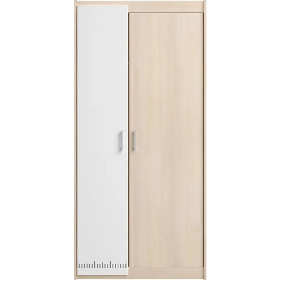 Leen Bakker Kledingkast Charly 2-deurs - acaciakleur - 180x85x52 cm