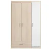 Draaideurkasten-Leen Bakker Kledingkast Charly 3-deurs - acaciakleur - 180x112x52 cm