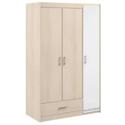 Draaideurkasten-Leen Bakker Kledingkast Charly 3-deurs - acaciakleur - 180x112x52 cm