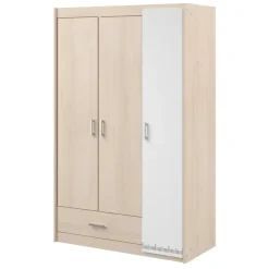 Draaideurkasten-Leen Bakker Kledingkast Charly 3-deurs - acaciakleur - 180x112x52 cm