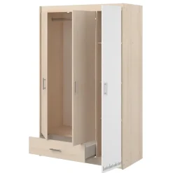 Draaideurkasten-Leen Bakker Kledingkast Charly 3-deurs - acaciakleur - 180x112x52 cm
