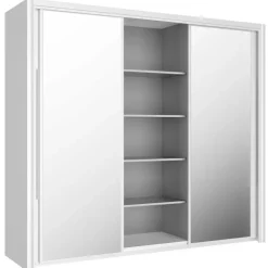 Schuifdeurkasten-Gami Kledingkast Cody 231cm met 3 schuifdeuren & spiegel - wit