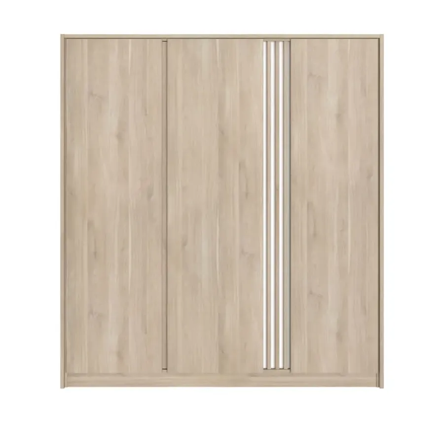 Draaideurkasten-Leen Bakker Kledingkast Evi 3-deurs - eikenkleur - 203x185x52 cm