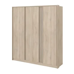 Draaideurkasten-Leen Bakker Kledingkast Evi 3-deurs - eikenkleur - 203x185x52 cm