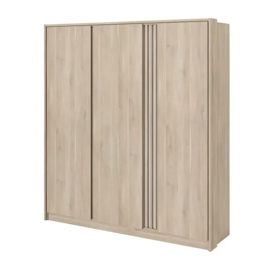 Draaideurkasten-Leen Bakker Kledingkast Evi 3-deurs - eikenkleur - 203x185x52 cm