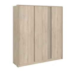 Draaideurkasten-Leen Bakker Kledingkast Evi 3-deurs - eikenkleur - 203x185x52 cm