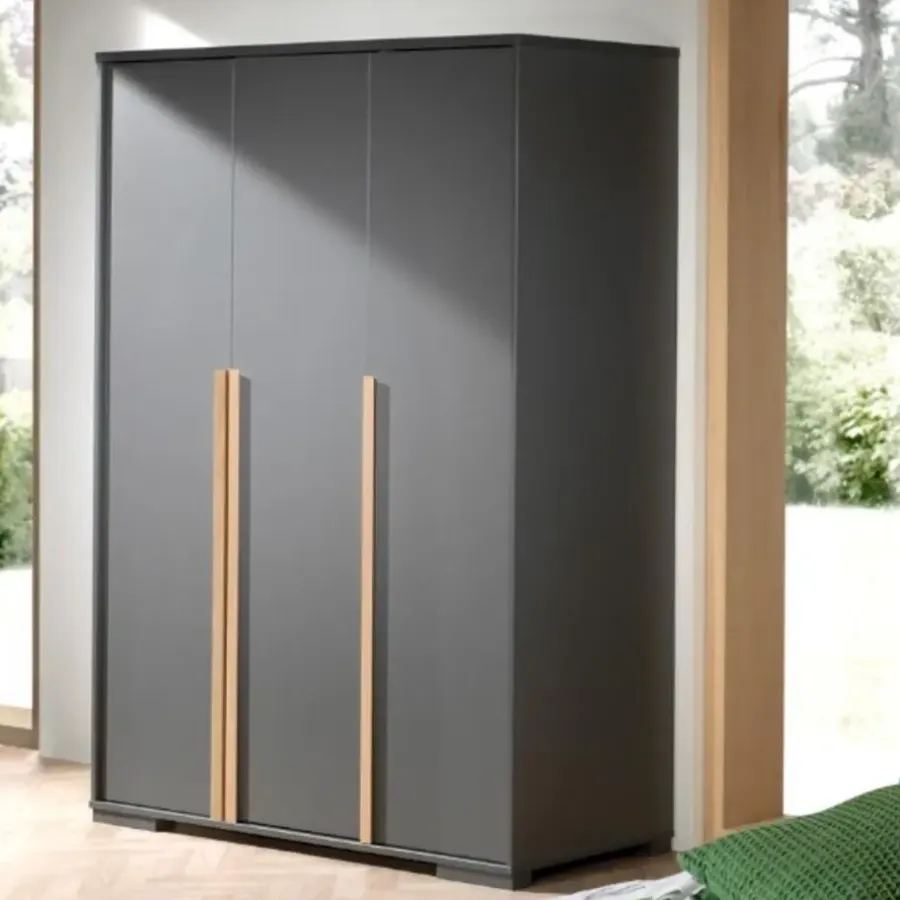 Vipack Kledingkast London 146cm met 3 deuren - antraciet